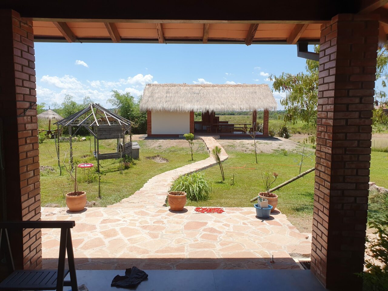 Blick von Terrasse auf das Quincho